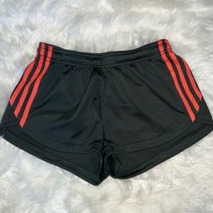 Adidas Girls Grey w/ Orange Stripes Gym Shorts w/ Drawstring Size Medium